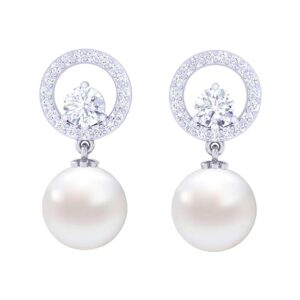 Home clara 92.5 sterling silver swiss zirconia pearl earrings | gift for women and girls