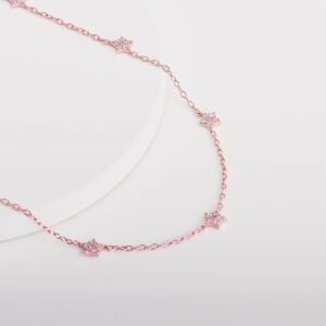 Home giva 925 silver rose gold star constellation pendant with link chain | gift for women & girls | with certificate of authenticity and 925 stamp | 6 month warranty